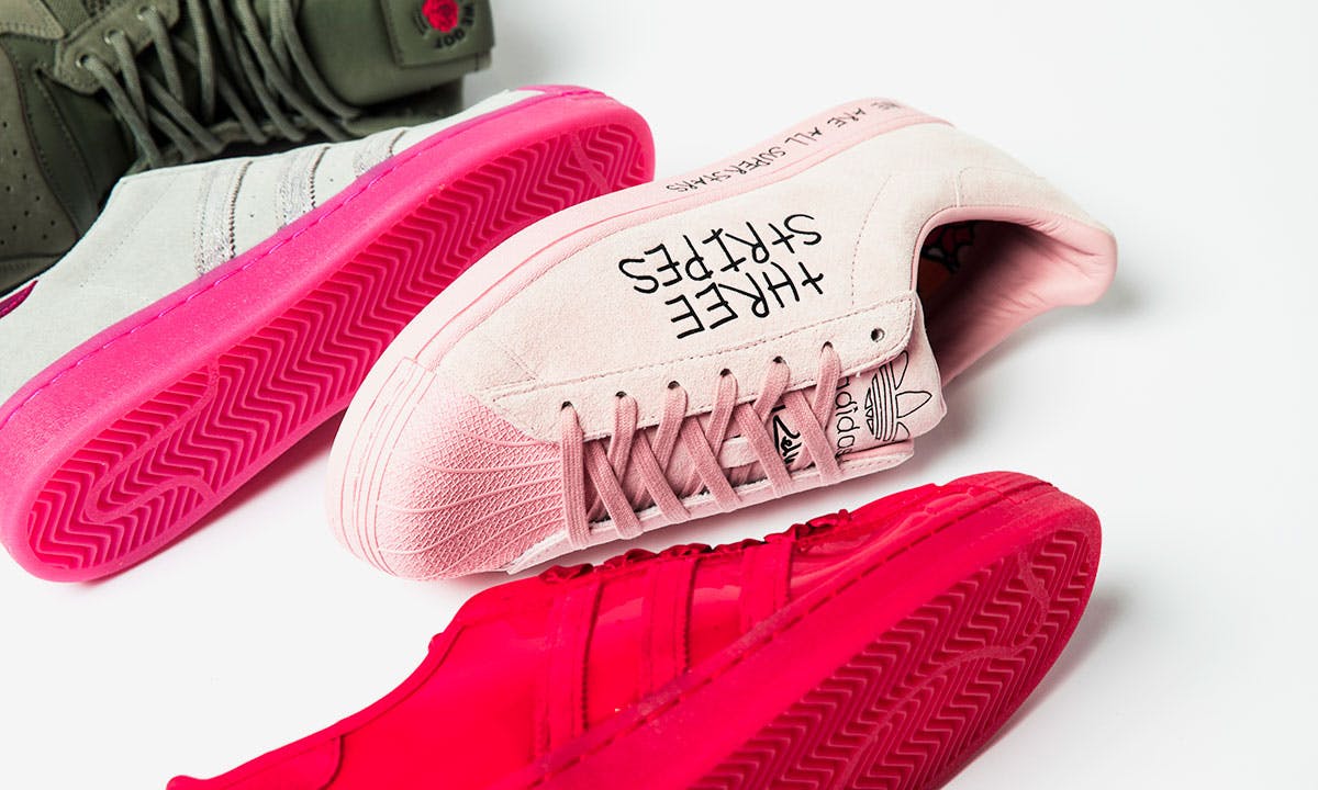 adidas all star pink stripes